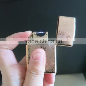 Wholesale Promotion Ultra-Thin Metal Pulse Charge Usb Lighter Electronic Cigarette Lighter Windproof USB Lighters thumbnail-1