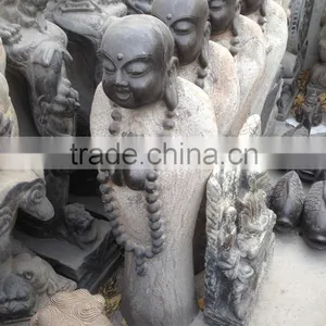 Antique Large Stone Laughing Stand Buddha thumbnail-2