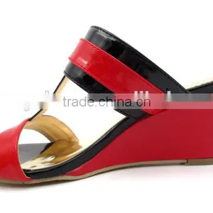 New Fashion Wedge Heel pu Slipper for Lady thumbnail-5
