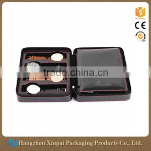 Hangzhou Manufacturer Custom 8 Slot Black Leather Watch Storage Box With Zipper thumbnail-1