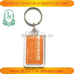Plastic Transparent Blank Insert Photo Picture Keychain Frame Keyring thumbnail-4