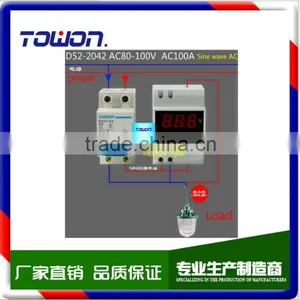 Din Rail Dual LED Display Voltage and Current Meter Din-rail Voltmeter Ammeter Range AC 200-450V 0.1-99.9A thumbnail-6