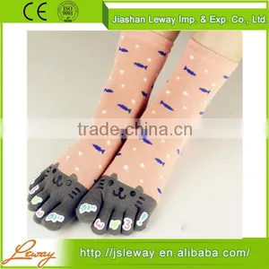 Fashion Sweety Girl's Five Toe Socks/funny Patterned Knitted Socks,manufacture thumbnail-1