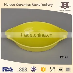 Creamic Oval Baking Dish, Yellow Lasagna Baking Plate thumbnail-1