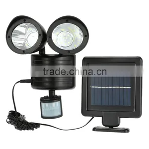 New 22LEDs PIR Motion Sensor Light LED Solar Powered Lamp Rotatable Double Dural Heads Security Wall Lamp for Outdoor Garden thumbnail-4