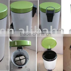 Mini Coloured Metal Waste Bin With Pedal Street Rubbish Bin thumbnail-3
