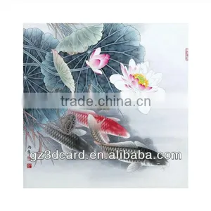 Hot 3D Picture of Natural Scenery Fish and Lotus thumbnail-1