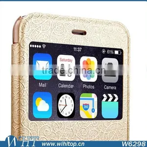 Flip PU Leather Case With Window for IPhone 6 Plus 5.5", Window View Smart Case for IPhone 6 Plus thumbnail-3