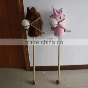 2 Colours Plush Horse Stick thumbnail-1