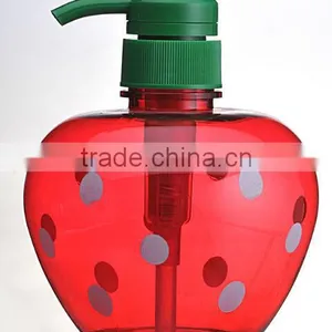 500ml Strawberry Shaped Dot Body Lotion Spray Bottle Shampoo Plastic Empty Container thumbnail-2