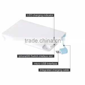 Cheapest Polymer Slim Credit Wallet 1800mah Power Bank With Mic Cable Biut in thumbnail-2