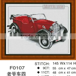 Counted Cross Stitch Kits of Red Car thumbnail-1