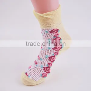 Custom Lady Jaquard Rumi Socks With Pointelle Pattern Rumi Socks Lady Rumi Socks thumbnail-1