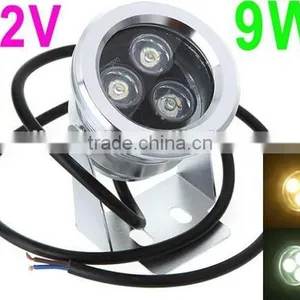 IP68 9W 12V Underwater LED Floodlight Landscape Light Fountain Pond Lamp Bulb White/warm White thumbnail-1