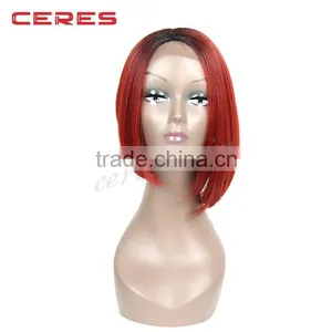 Ombre Shoulder Length Bob Women Wig, Toyokalon Synthetic Front Lace Wig, Fashion Women Curly Wig thumbnail-6