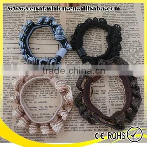 Lace Women Hair Accessories Thick Flower Custom Elastic Hair Tie thumbnail-1