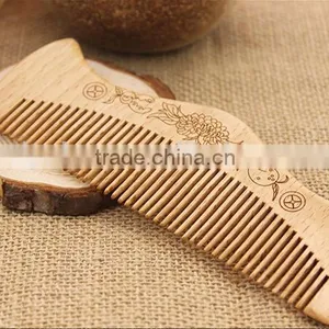 Hot Sales Promotion Gift LOGO Engraved Hand Made Wooden Comb thumbnail-2