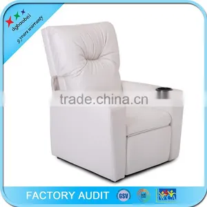 Modern White Leather Recliner Sofa thumbnail-1