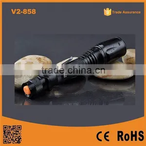 Hot Sale V2-858 18650 Battery Rechargeable Long Distance Torch Xm-l T6 Bright Led Waterproof Flashlights thumbnail-1