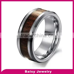 Wholesale Latest Design High Quality Wooden Tungsten Ring Jewelry thumbnail-1