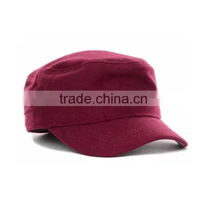 2015 Factory Supply Fashion and High End Cotton Material Burgundy Military Hat thumbnail-3