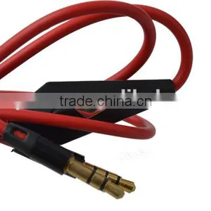 High Quality Handsfree 3.5mm Aux Cable Male to Male With MIC and ON/OFF Button for Car thumbnail-2