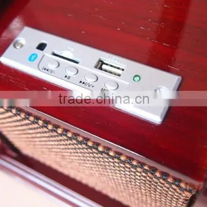 Rain Lane High Quality USB SD Bluetooth Speakers With Wooden Case Craft Gift Gramophone Replica thumbnail-3