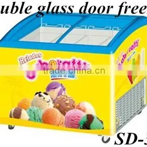 Top Open Sliding Glass Door Chest Freezer, Display Chest Freezer thumbnail-4