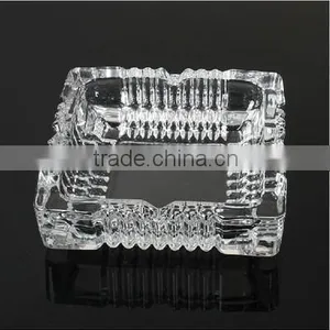 Round and Square Office Glassware Cigar Ashtray Glass Ashtray Heavy Leaves Engraved Colors thumbnail-3