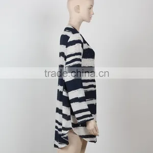 Woman Casual Dress Shirt Dress Chiffon Fabric Black and White Woman Clothing Guangzhou thumbnail-2