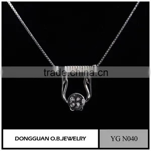 Wholesale Fashion Necklace Jewelry 925 Sterling Silver Crystal Flowers Necklace thumbnail-5