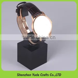 Printed Logo Holder Cube for Single Watch, MDF Block for Watch Display thumbnail-1