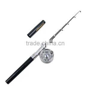 Mini Portable Pocket Aluminum Alloy Fishing Rod Pen Shape Pole Fish Reel Line Soft Bait Hook Float Tackle thumbnail-5