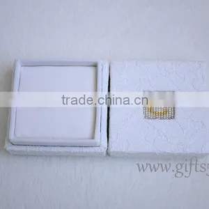 Gorgeous White Engagement Ring Boxes With Beaded Name Plate of C thumbnail-2