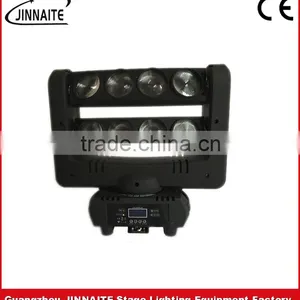 Factory Price LED 8*12W FULL Color Stage Beam Double Row Moving Head Spider Light thumbnail-1