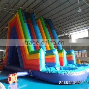 2016 New Design High Inflatable Water Slide Double Lane Wet Slide thumbnail-3