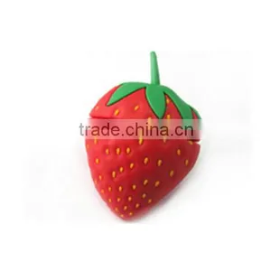 2GB Soft PVC Strawberry Shaped Usb Flash Drive Gift 100% Real Capacity Usb Flash Disk Memory USB 2.0 With Key Chain thumbnail-1