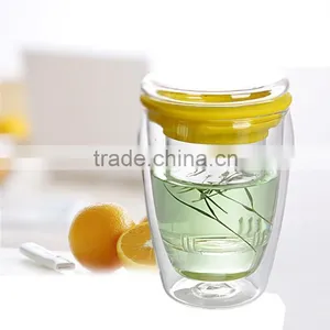 350ml Glass Tea Cup With Strainer With Lid TB322 ML Glass thumbnail-4