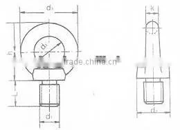 DIN580 Forged Lifing Galvanized Eye Bolt Rigging thumbnail-2