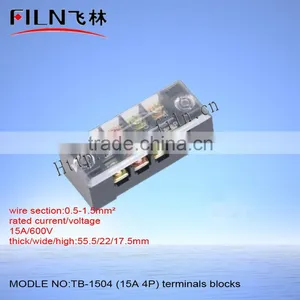TB-1504 Screw Earth Terminal Block 15A 4P thumbnail-1