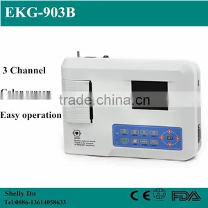 2016 Portable Color Screen 3 Lead Electrocardiograph ECG Machine With Analysis Software EKG Machine-EKG-903BS-Shelly thumbnail-1