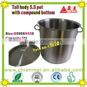 Newest 03 Style Quality Tall Body Large Metal Stock Pot/Large Stainless Steel Cooking Pot thumbnail-1