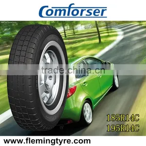 WSW White Sidwall Car Tire 195R14C 185R14C thumbnail-1