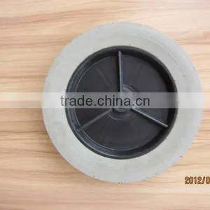 Black Plastic Rim 10X1.75 Semi-pneumatic Small Rubber Wheel for Baby Wagon thumbnail-2