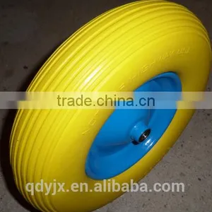 Manufacturer Supply PU Foam Wheel For Wheelbarrow/4.00-8 Flat Free Wheel Uesd for Trolley/hand Truck thumbnail-4