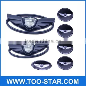 For Hyundai Genesis Coupe Matte Black WING Car Logo Emblem Stickers Set 7pcs thumbnail-1