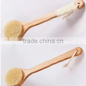 Cy304 Dry Skin Natural Bristle Brush Soft Handle Pouch Brush SPA Brushes Bath Shower Bristle Brush With Long Bamboo Handle thumbnail-5
