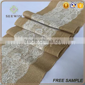 Burlap Lace Long Table Runners for Wedding Deco thumbnail-3