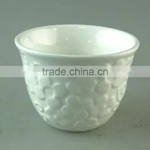 Low Price Beautiful Design White Ceramic Tea Cup For Wholesale, thumbnail-1