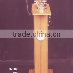 Old Style Wooden Floor Telephone Set, Novelty Phones, Old Telephone, Corded Telephone, Wooden Telephone Stand thumbnail-1